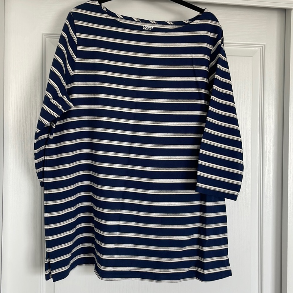 Lands’ End nautical stripe tunic top
